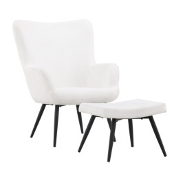 Fauteuil en tissu polaire blanc COFIO