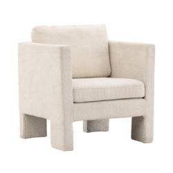 Fauteuil en tissu polaire beige RAZA