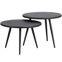 Lot de 2 tables basses en bois noires ADA