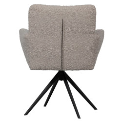 Chaise pivotante beige en tissu bouclé MYA