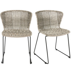 Lot de 2 chaises en rotin LIA