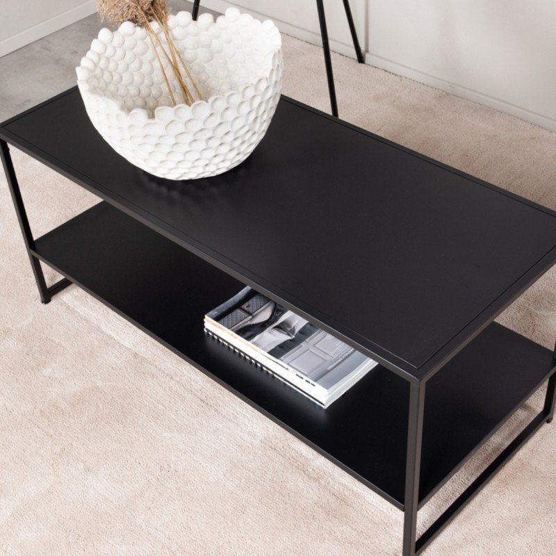Table basse moderne en métal noir TAYA