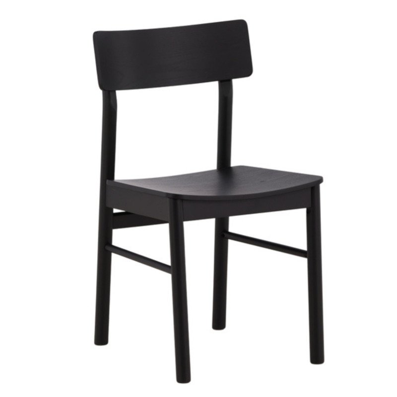 Lot de 2 chaises salle à manger en bois noir TRENAU