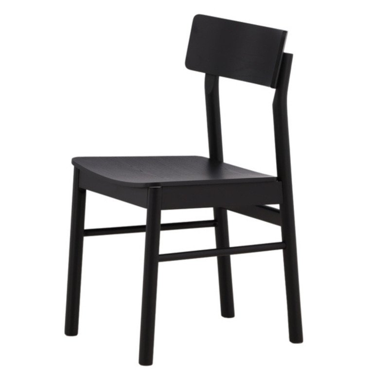 Lot de 2 chaises salle à manger en bois noir TRENAU