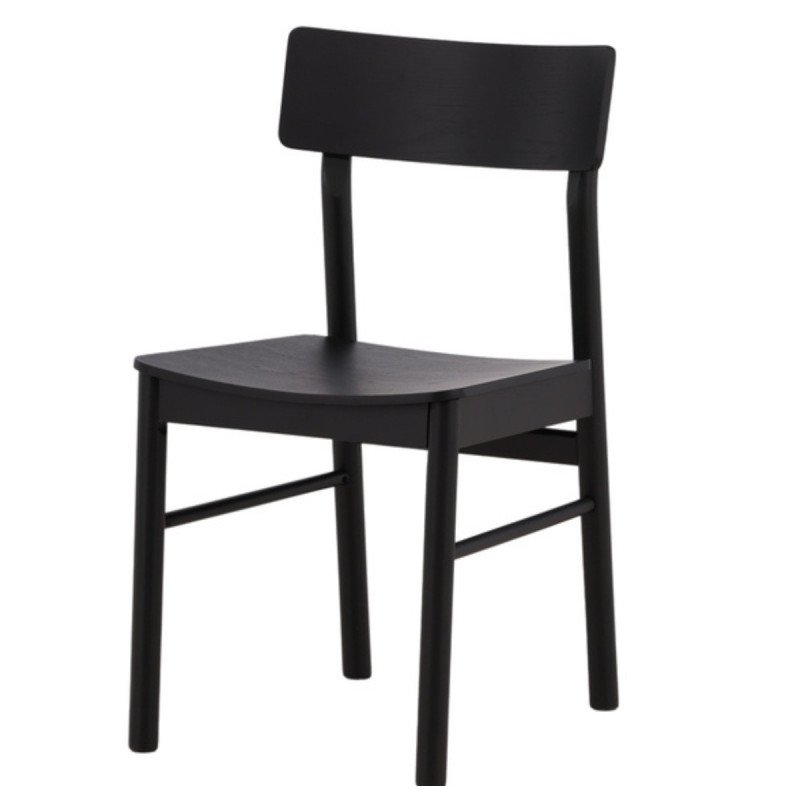 Lot de 2 chaises salle à manger en bois noir TRENAU