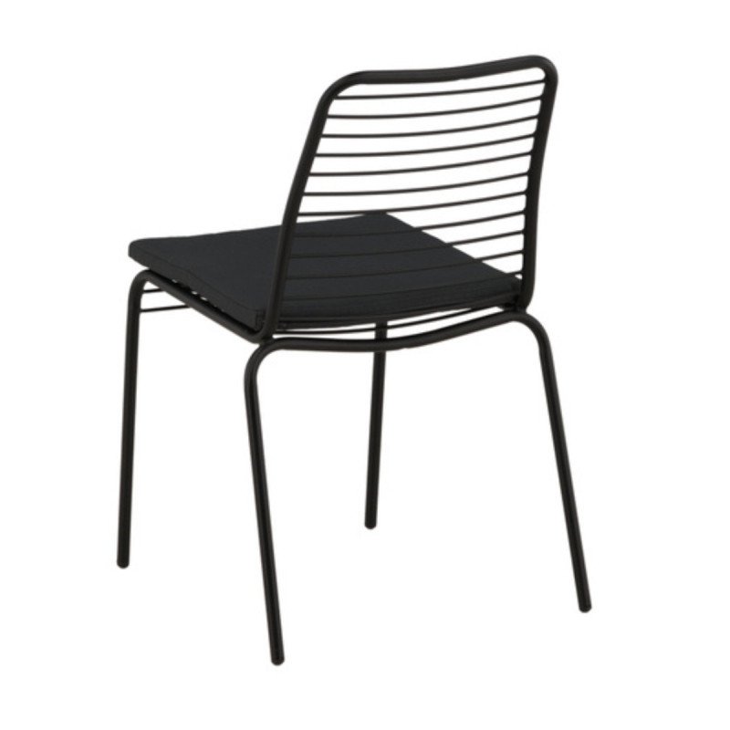 Lot de 2 chaises de jardin avec coussin noir MATYO