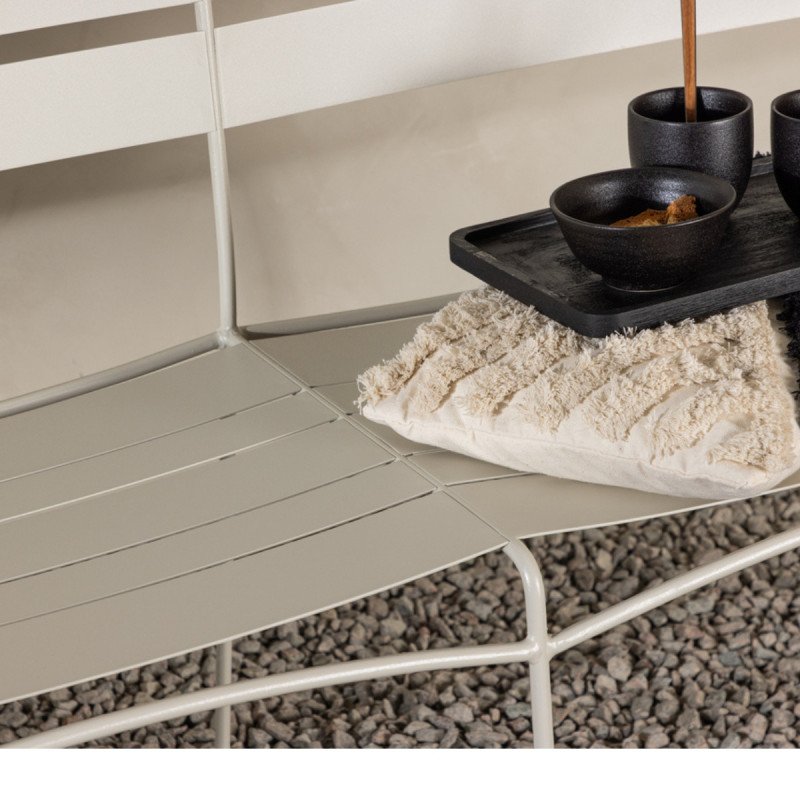 Banc d'extérieur en métal beige LYO