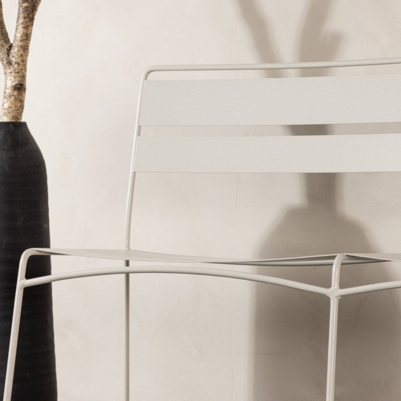 Banc d'extérieur en métal beige LYO