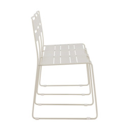 Banc d'extérieur en métal beige LYO