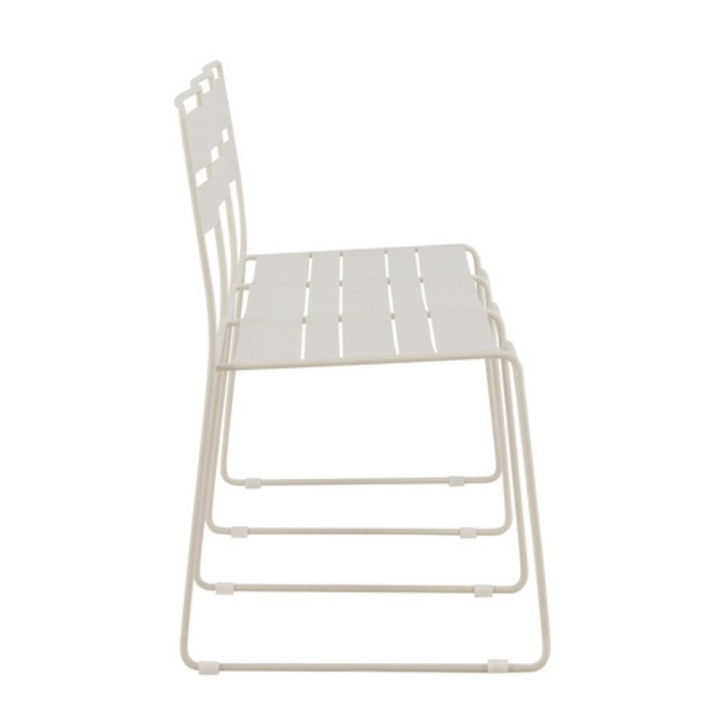Banc d'extérieur en métal beige LYO