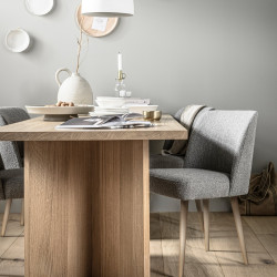 Chaise de salle à manger design en tissu bouclé NOMA