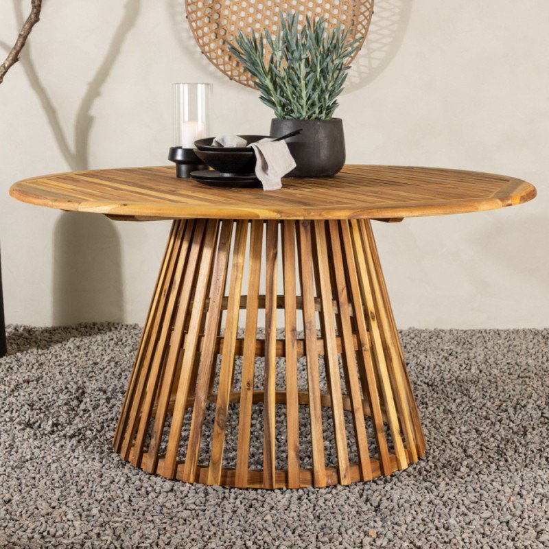 Table d'extrieur ronde en bois TUCA