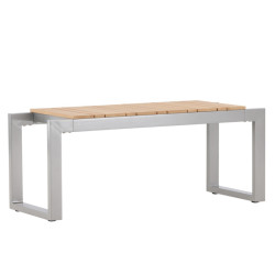 Banc extérieur en métal gris BENA