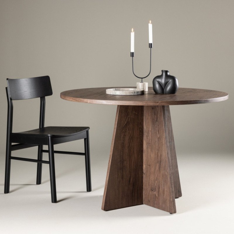 Table à manger ronde en bois 110x75 cm BETI