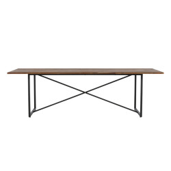 Table à manger moderne en bois et métal 100x250 cm PADA