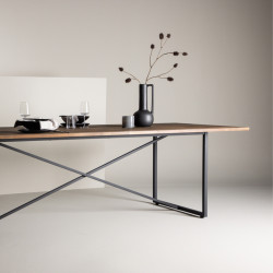 Table à manger moderne en bois et métal 100x250 cm PADA