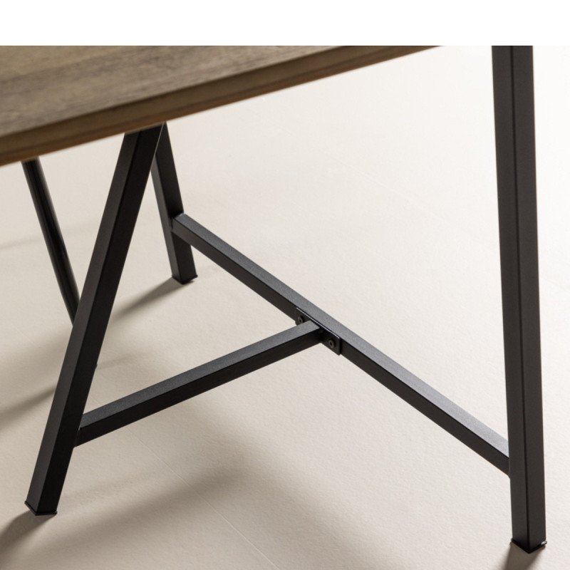 Table à manger en bois et métal moderne 100x250 cm JEPAN