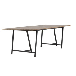 Table à manger en bois et métal moderne 100x250 cm
