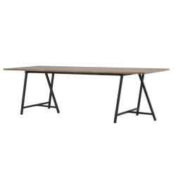 Table à manger en bois et métal moderne 100x250 cm JEPAN
