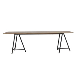 Table à manger en bois et métal moderne 100x250 cm
