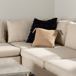 Canapé d'angle gauche beige moderne MOLLYA