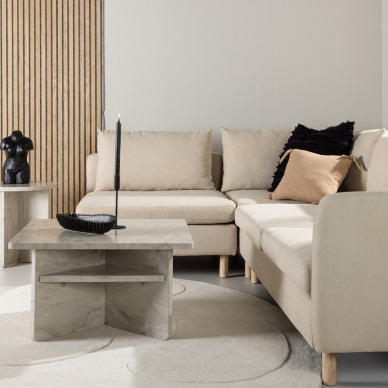 Canapé d'angle gauche beige moderne
