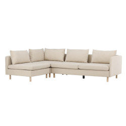 Canapé d'angle gauche beige moderne