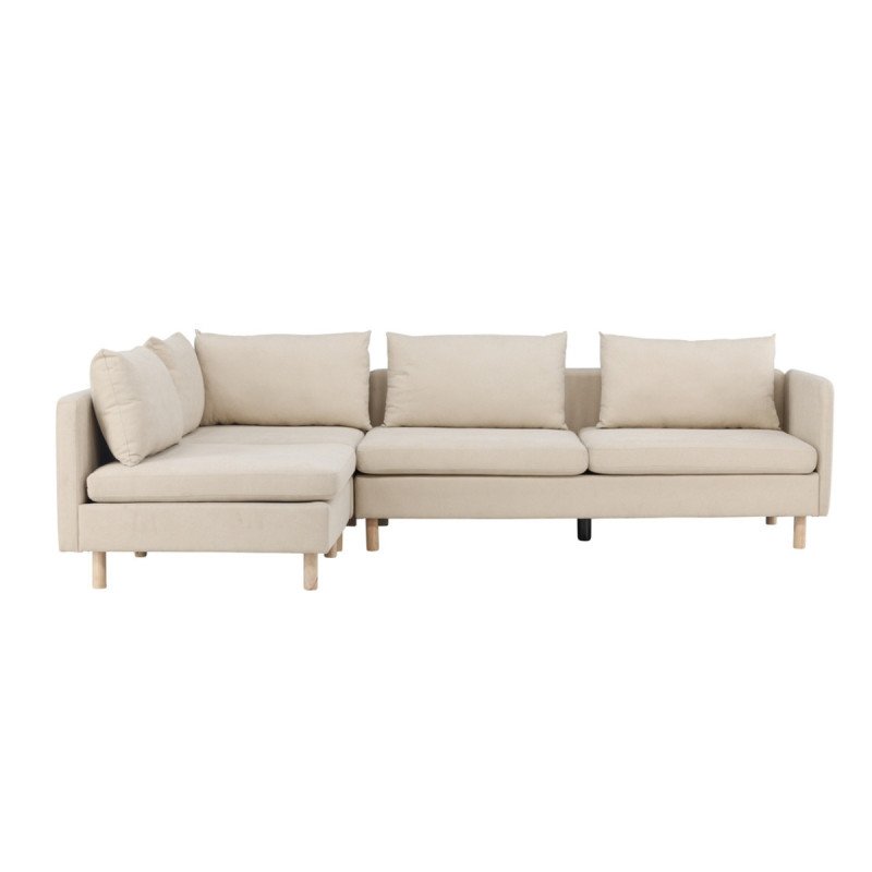 Canapé d'angle gauche beige moderne MOLLYA