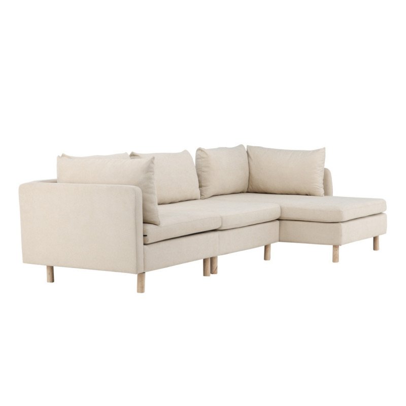 Canapé d'angle droit beige moderne MOLLYA