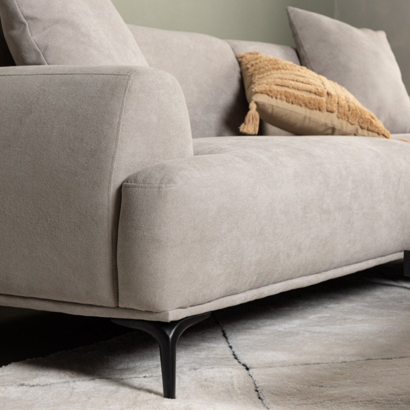 Canapé d'angle en tissu gris moderne VISKA
