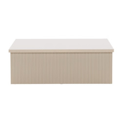 Table basse beige en bois design noir LYTIO