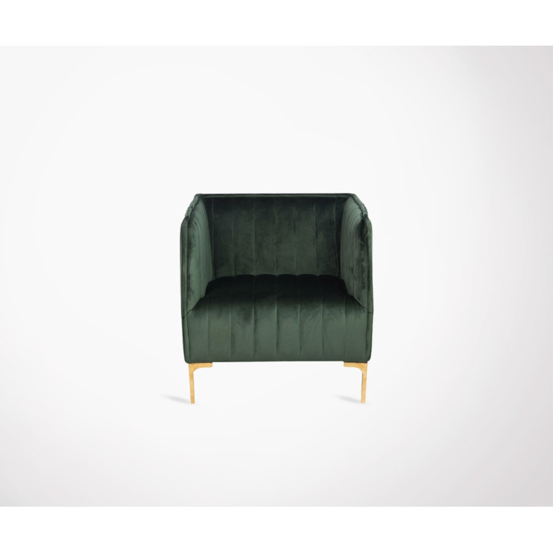 Dark Green Velvet Design Armchair By J Line Green Velvet Design Armchair X Fauteuil Velours Vert Bandle