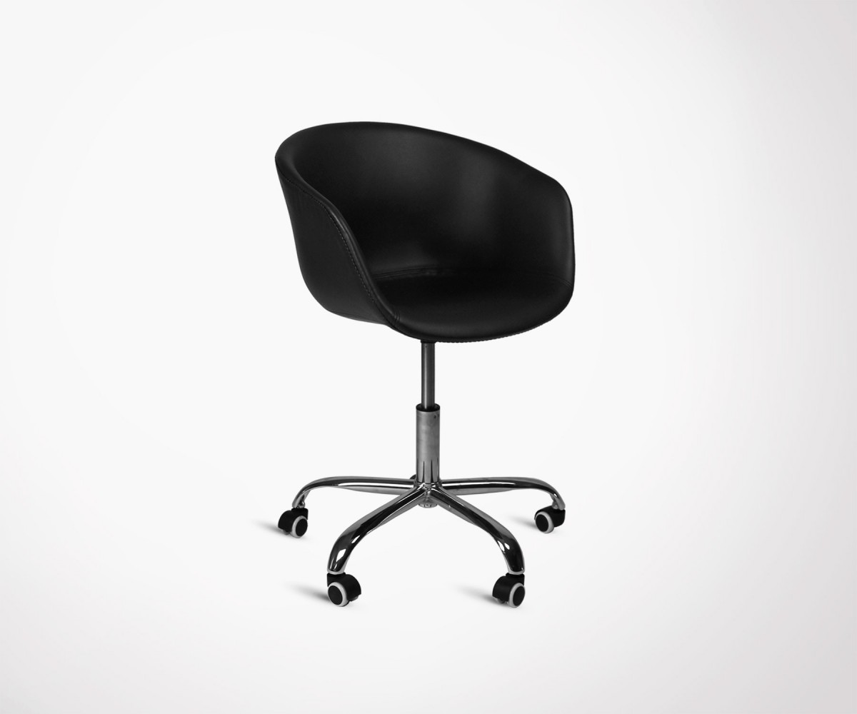 Chaise De Bureau Simili Cuir Noir Inspire Grand Designer Top Tendance