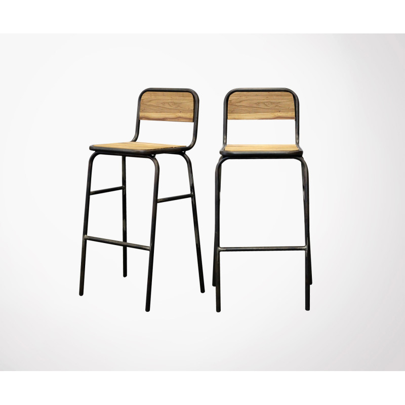 Set Of 2 Design Bar Stool School Chair Inspired Red Lot 2 Tabourets Bar 76cm Inspiré Chaise école Scott