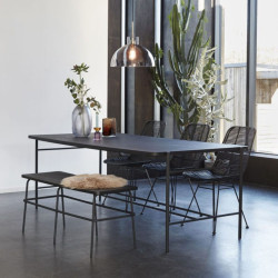 Banc design en bois et métal noir ASHA - Design Industriel