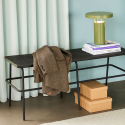 Banc design en bois et métal noir ASHA - Design Industriel