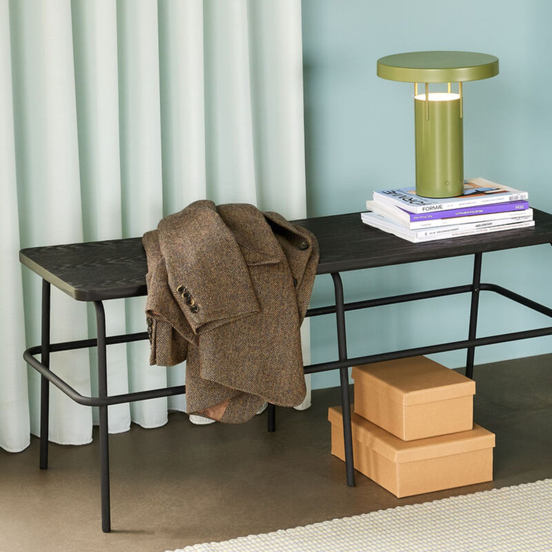 Banc design en bois et métal noir ASHA - Design Industriel
