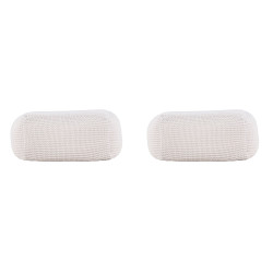 Lot de 2 poufs design en tissu beige YOUBA
