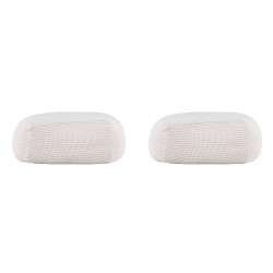 Lot de 2 poufs design en tissu beige YOUBA