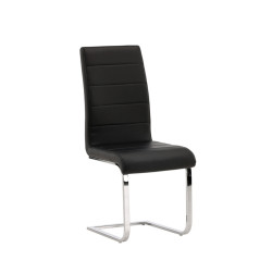 Lot de 2 chaises vintages en simili noir AGLAE