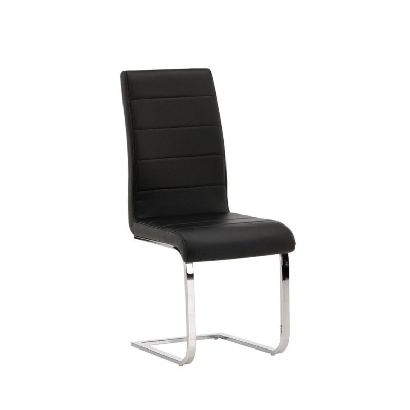 Lot de 2 chaises vintages en simili noir AGLAE