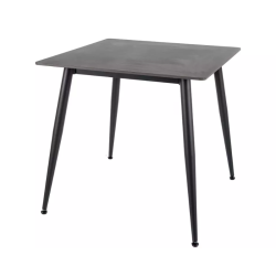 Table à manger carrée compacte 80 cm en céramique noire mate COMPACTA