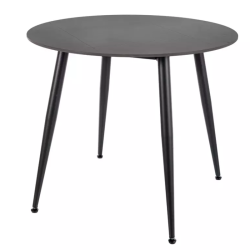 Table à manger ronde compacte 90 cm en céramique noire mate NERISIA