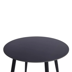 Table à manger ronde compacte 90 cm en céramique noire mate RION