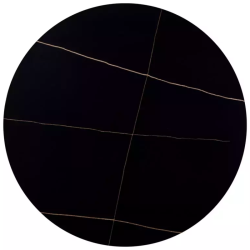 Table à manger ronde compacte 90 cm en céramique noire mate RION