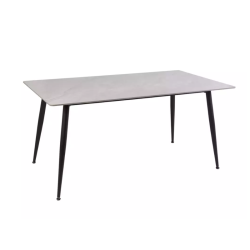 Table à manger rectangulaire 130 cm en céramique gris brillant VOILA II