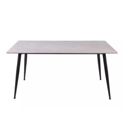 Table à manger rectangulaire 160 cm en céramique gris brillant VOILA