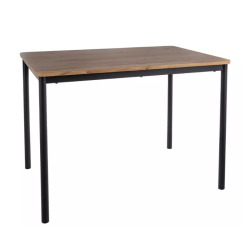 Table à manger compacte en chêne avec pieds noirs SMILEY