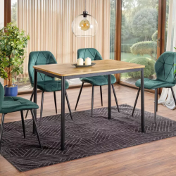 Table à manger compacte en chêne avec pieds noirs CITY