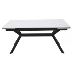 Table extensible 180 + 60 cm en céramique blanc mat - PRIMAVERA